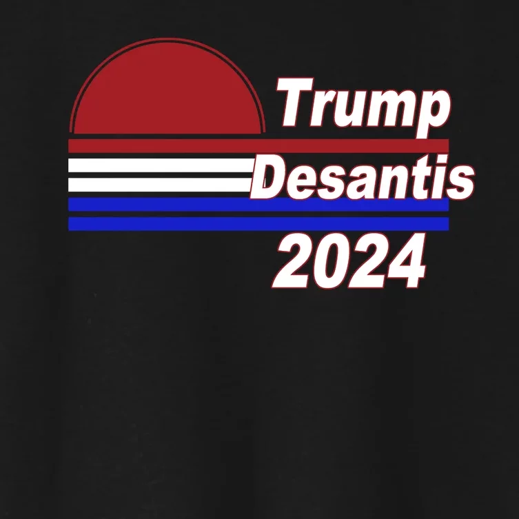 Trump Desantis 2024 Red White And Blue Simple Women's Crop Top Tee