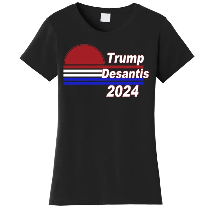 Trump Desantis 2024 Red White And Blue Simple Women's T-Shirt