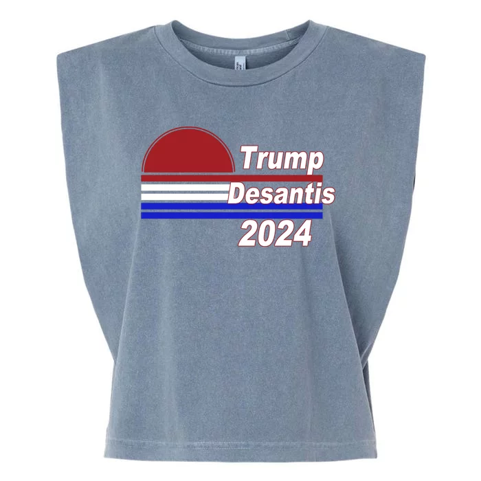 Trump Desantis 2024 Red White And Blue Simple Garment-Dyed Women's Muscle Tee