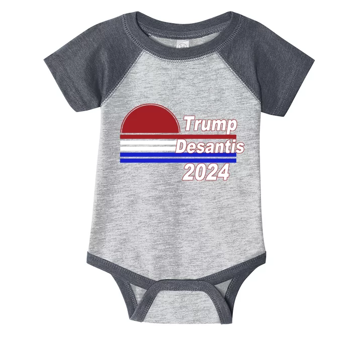 Trump Desantis 2024 Red White And Blue Simple Infant Baby Jersey Bodysuit