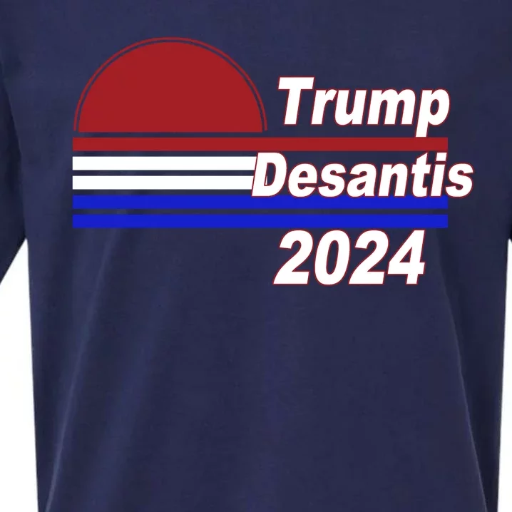 Trump Desantis 2024 Red White And Blue Simple Sueded Cloud Jersey T-Shirt