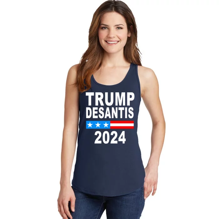 Trump Desantis 2024 US Flag Ladies Essential Tank