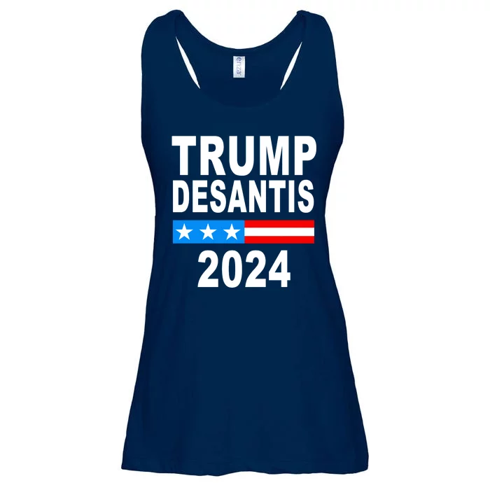 Trump Desantis 2024 US Flag Ladies Essential Flowy Tank