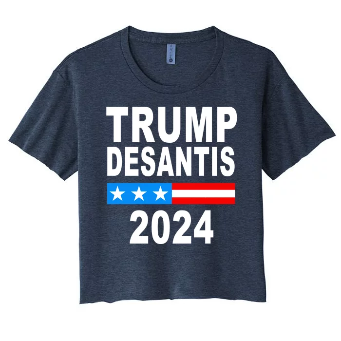 Trump Desantis 2024 US Flag Women's Crop Top Tee