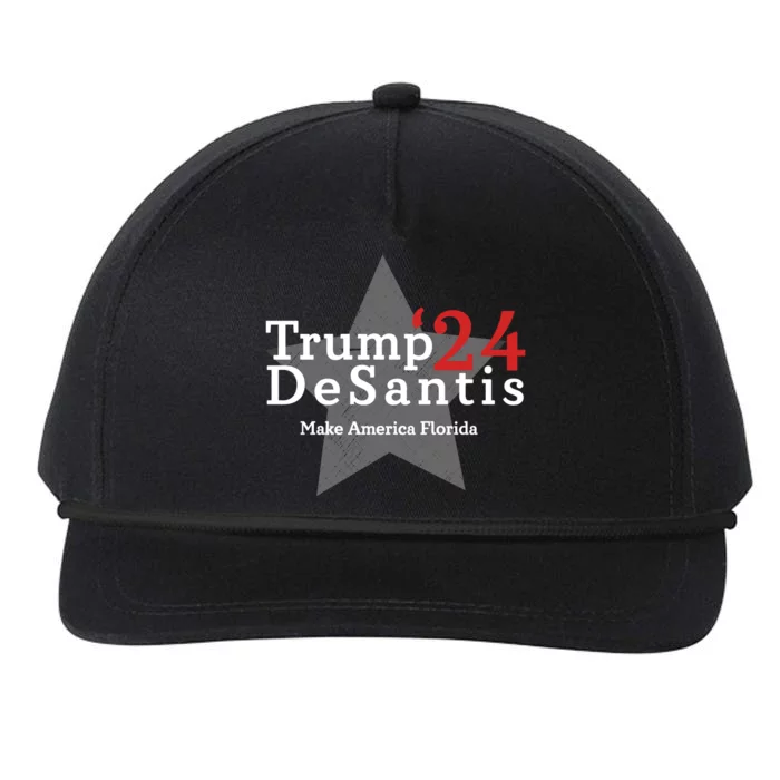 Trump DeSantis 24 Make America Florida Snapback Five-Panel Rope Hat