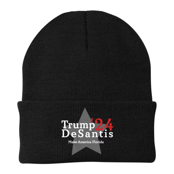 Trump DeSantis 24 Make America Florida Knit Cap Winter Beanie