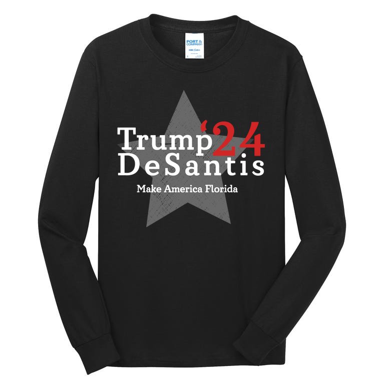 Trump DeSantis 24 Make America Florida Tall Long Sleeve T-Shirt