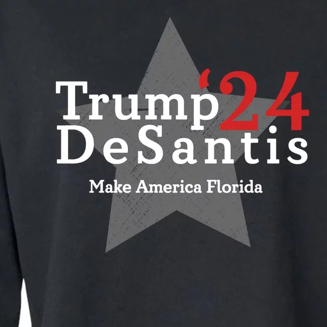 Trump DeSantis 24 Make America Florida Cropped Pullover Crew