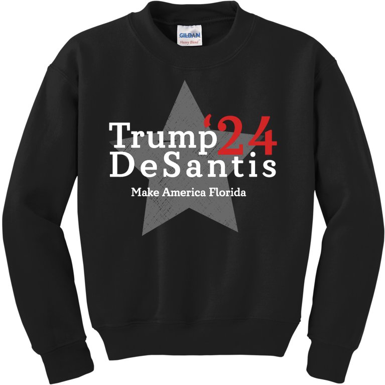 Trump DeSantis 24 Make America Florida Kids Sweatshirt