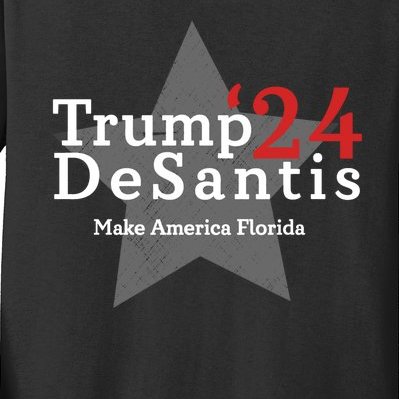 Trump DeSantis 24 Make America Florida Kids Long Sleeve Shirt