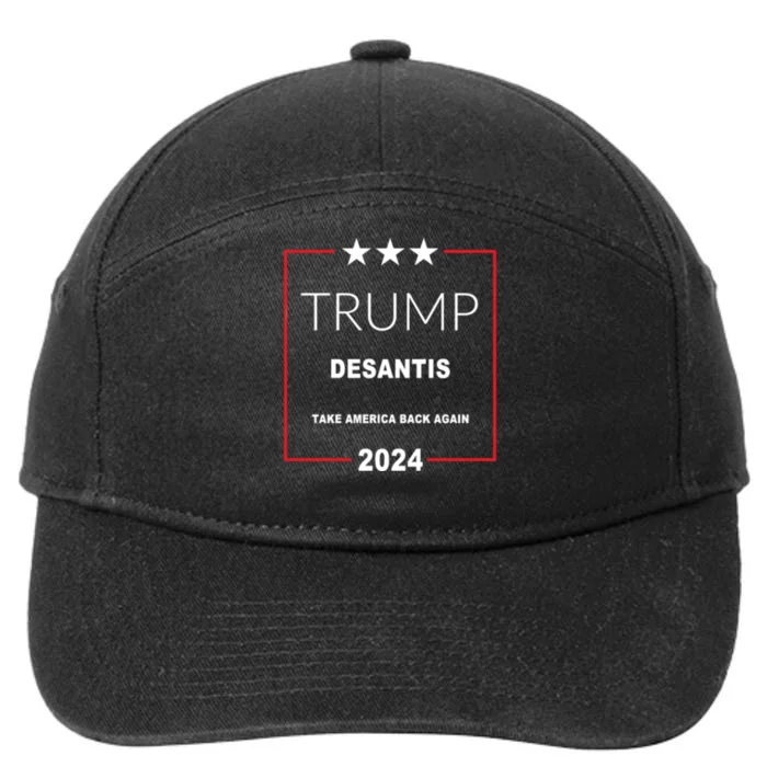 Trump Desantis Take America Back Again 2024 7-Panel Snapback Hat