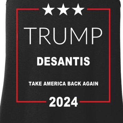 Trump Desantis Take America Back Again 2024 Ladies Essential Tank