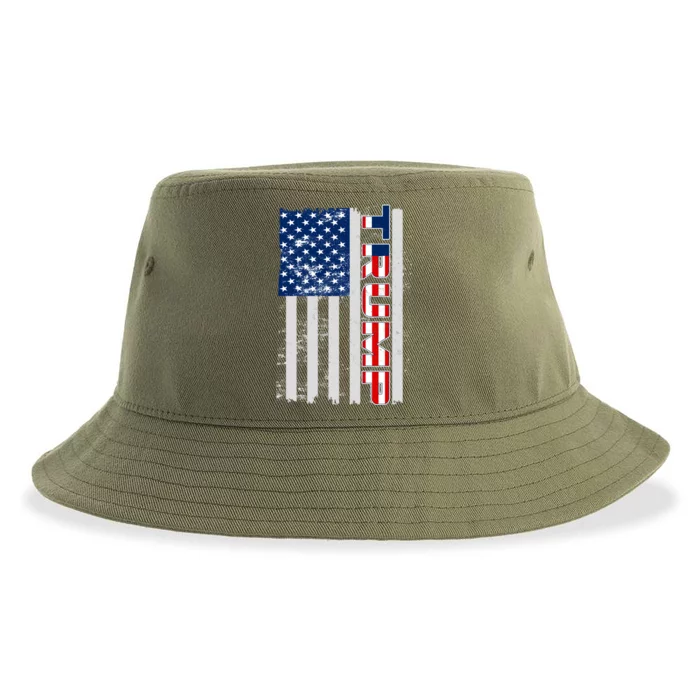 Trump Distressed USA Flag Sustainable Bucket Hat