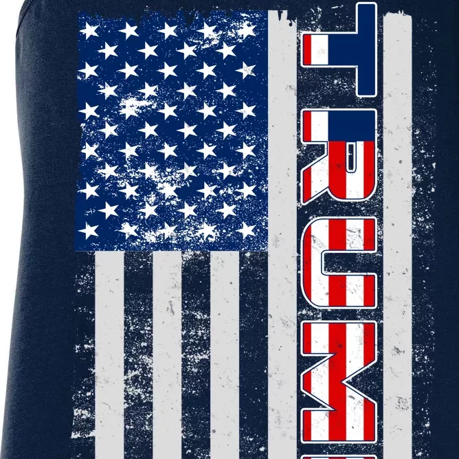 Trump Distressed USA Flag Women's Racerback Tank