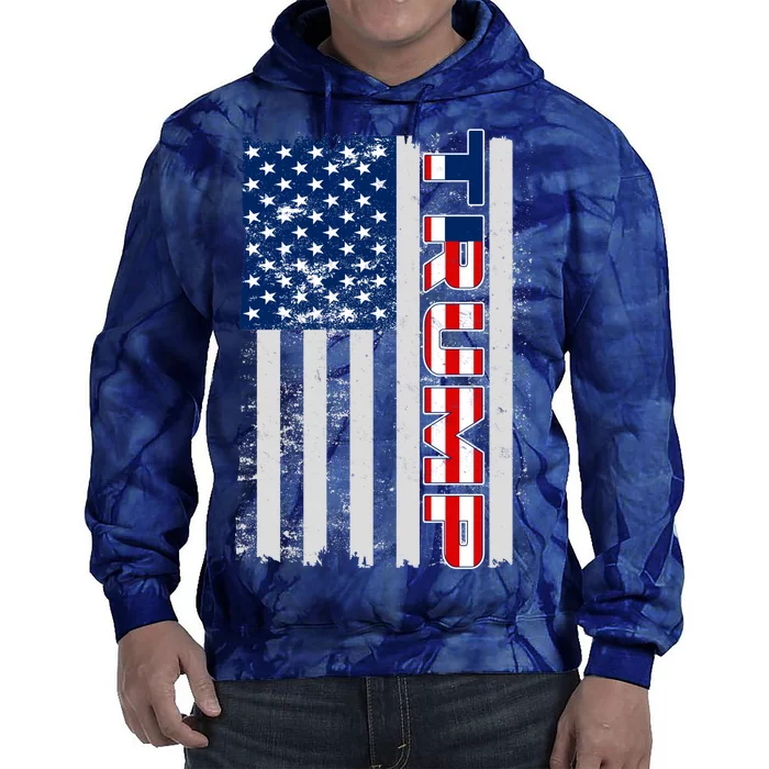 Trump Distressed USA Flag Tie Dye Hoodie