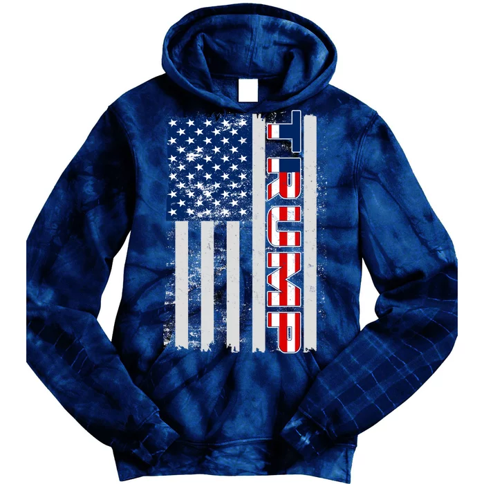 Trump Distressed USA Flag Tie Dye Hoodie