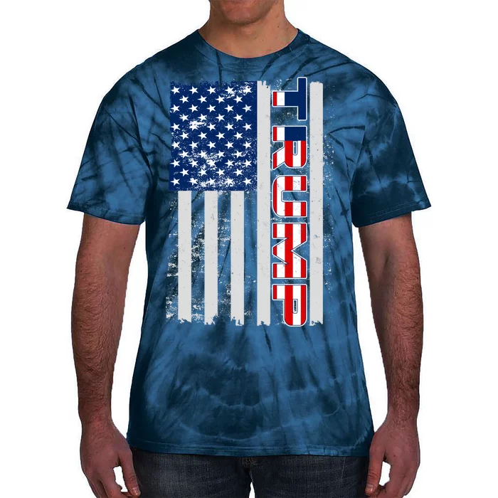 Trump Distressed USA Flag Tie-Dye T-Shirt