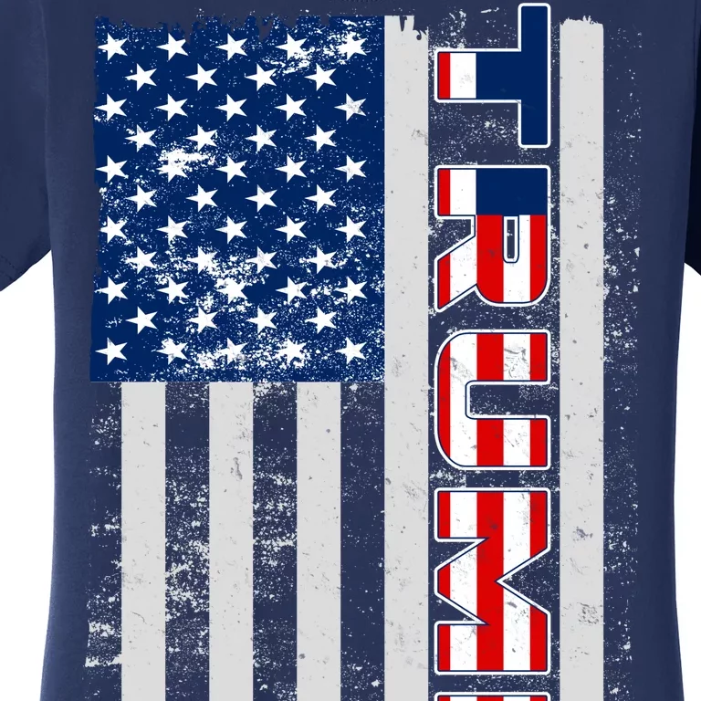 Trump Distressed USA Flag Women's T-Shirt