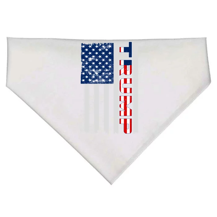 Trump Distressed USA Flag USA-Made Doggie Bandana