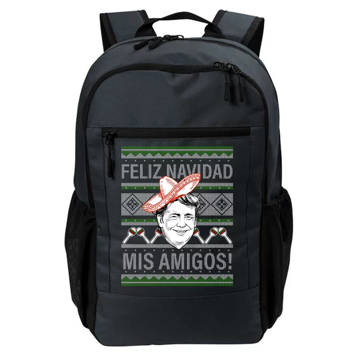 Trump Feliz Navidad Ugly Christmas Sweater Daily Commute Backpack