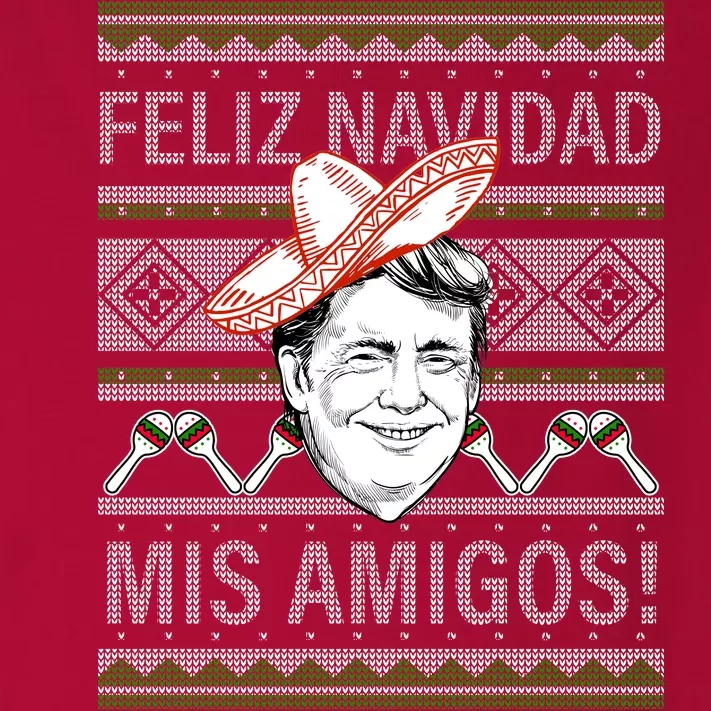 Trump Feliz Navidad Ugly Christmas Sweater Toddler Long Sleeve Shirt