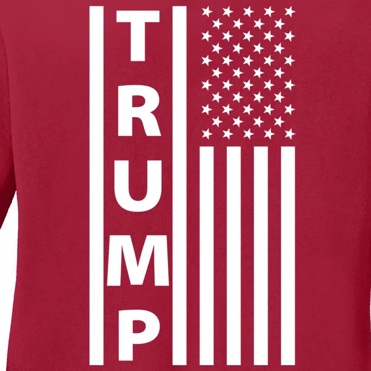 Trump Flag Ladies Long Sleeve Shirt