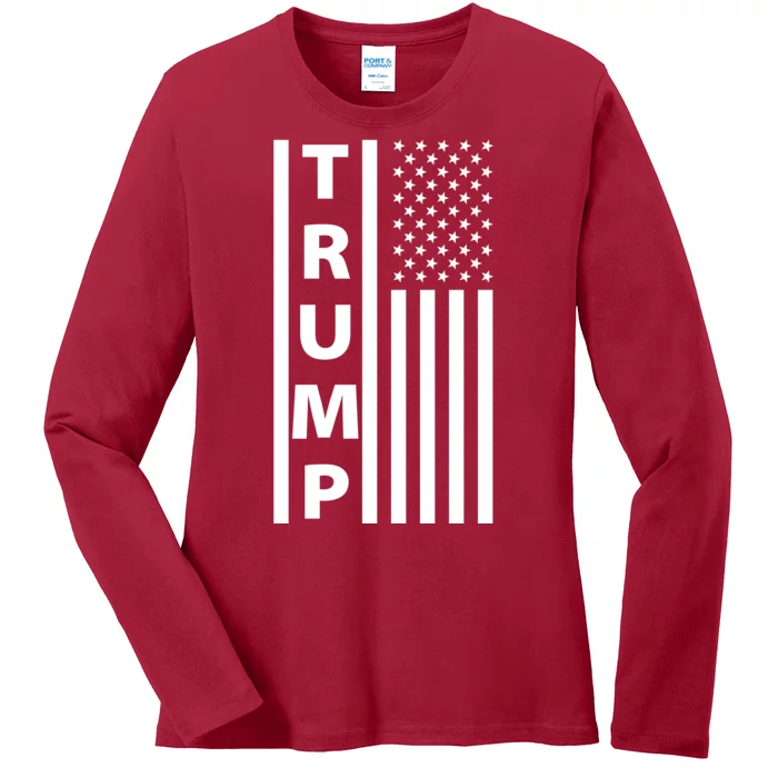 Trump Flag Ladies Long Sleeve Shirt