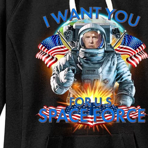 Trump I Want You For US Space Force Women's Fleece Hoodie