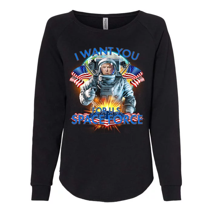 Trump I Want You For US Space Force Womens California Wash Sweatshirt