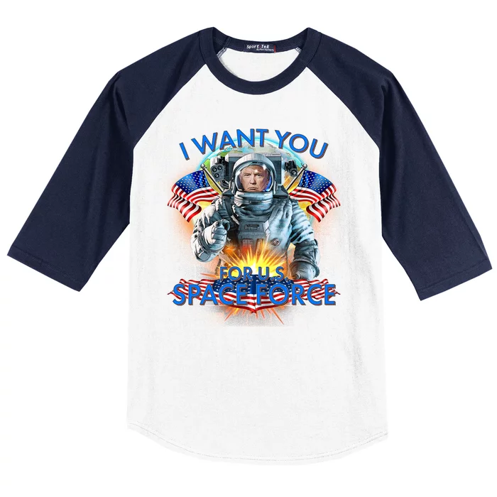 Trump I Want You For US Space Force Baseball Sleeve Shirt