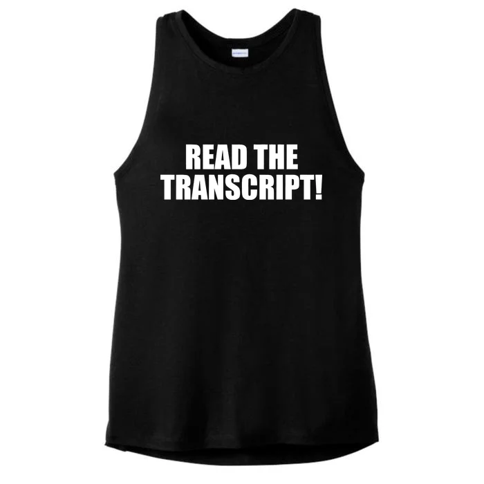 Trump Impeachment Hoax Read the Transcript Ladies Tri-Blend Wicking Tank