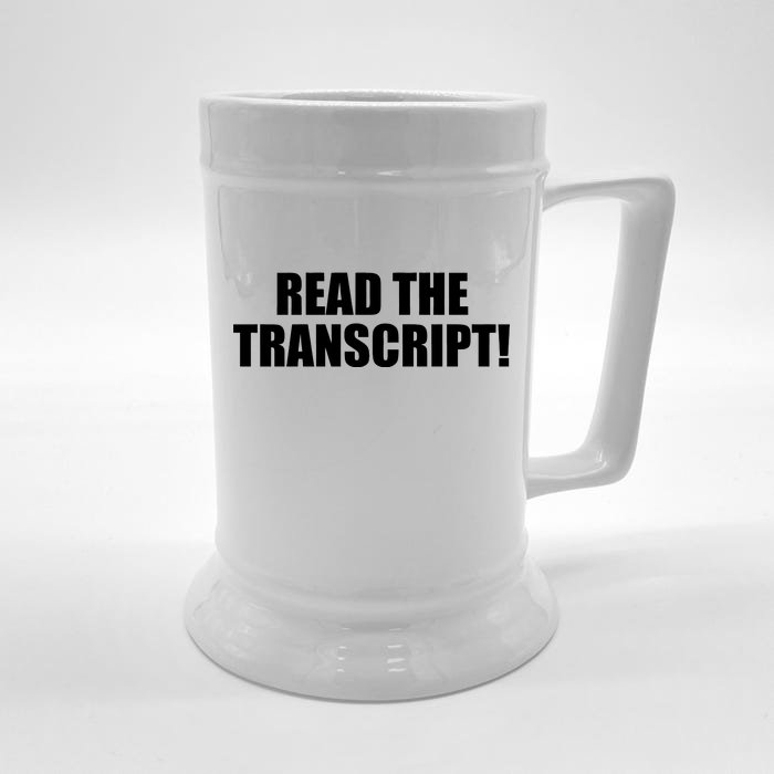 Trump Impeachment Hoax Read the Transcript Front & Back Beer Stein