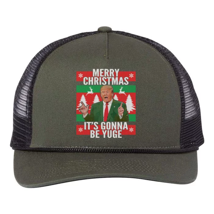 Trump It's Gonna Be Yuge Ugly Christmas Retro Rope Trucker Hat Cap