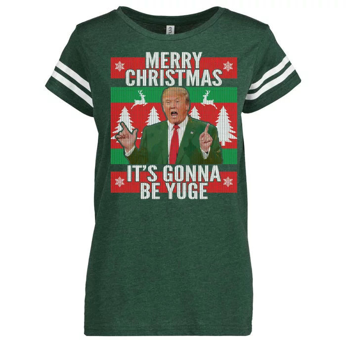 Trump It's Gonna Be Yuge Ugly Christmas Enza Ladies Jersey Football T-Shirt