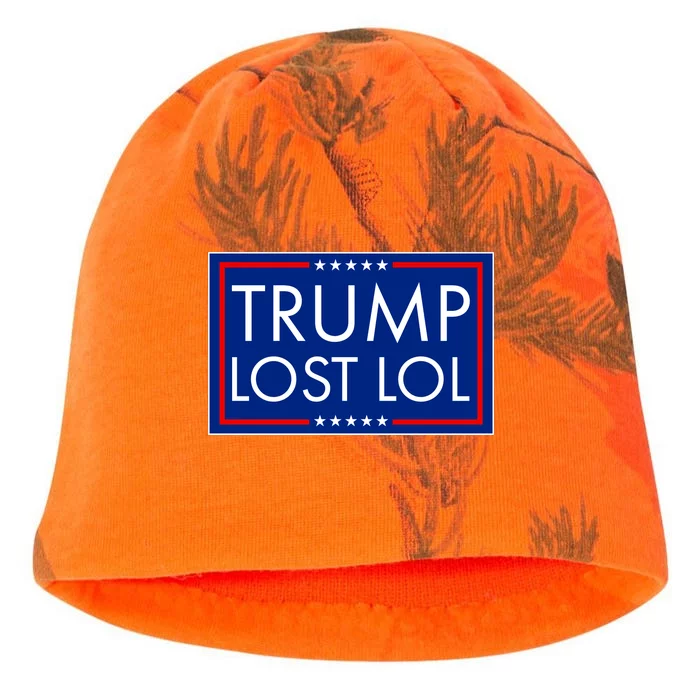 Trump Lost LOL logo Anti Trump Kati - Camo Knit Beanie