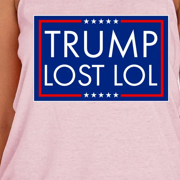 Trump Lost LOL logo Anti Trump Women's Knotted Racerback Tank