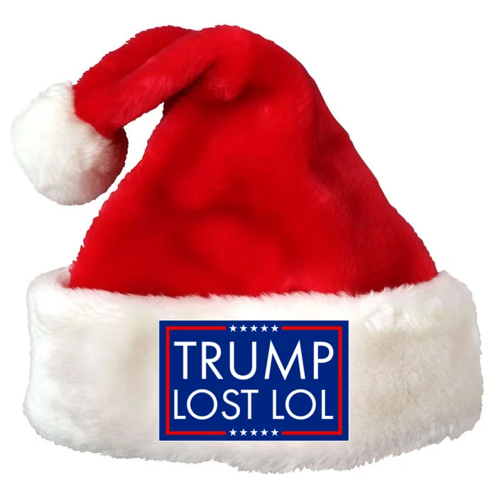 Trump Lost LOL logo Anti Trump Premium Christmas Santa Hat