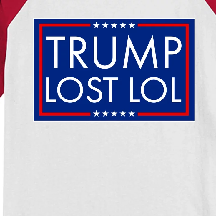 Trump Lost LOL logo Anti Trump Kids Colorblock Raglan Jersey