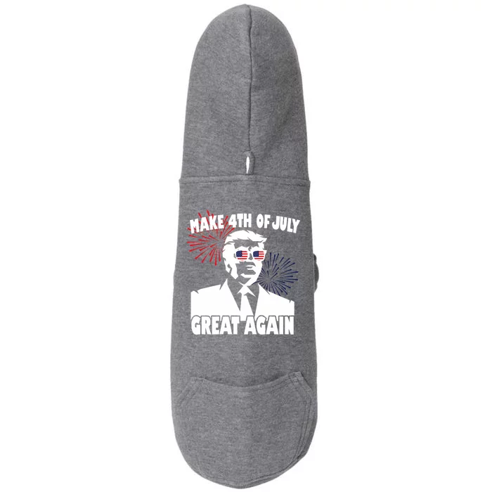 Trump Make 4th Of July Great Again Doggie 3-End Fleece Hoodie