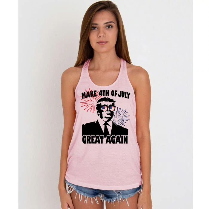 Trump Make 4th Of July Great Again Women's Knotted Racerback Tank