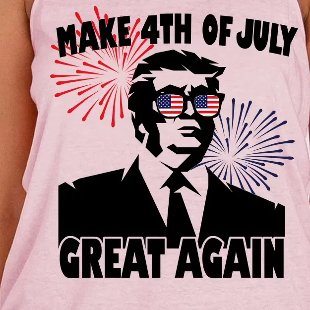 Trump Make 4th Of July Great Again Women's Knotted Racerback Tank