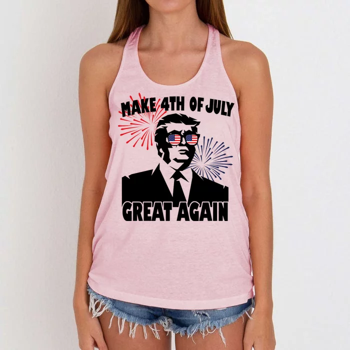 Trump Make 4th Of July Great Again Women's Knotted Racerback Tank