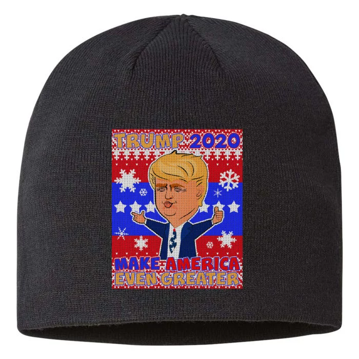 Trump Make America Even Greater Ugly Christmas Sweater 8 1/2in Sustainable Knit Beanie