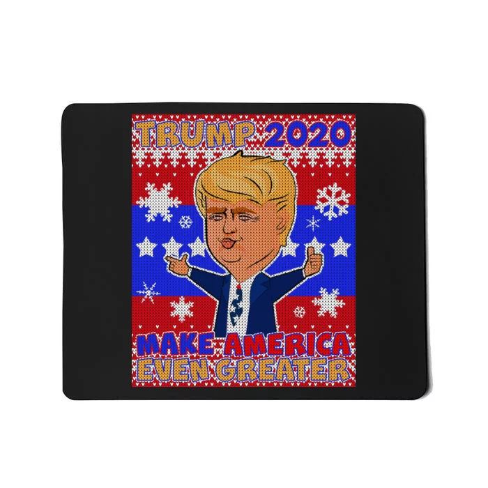 Trump Make America Even Greater Ugly Christmas Sweater Mousepad