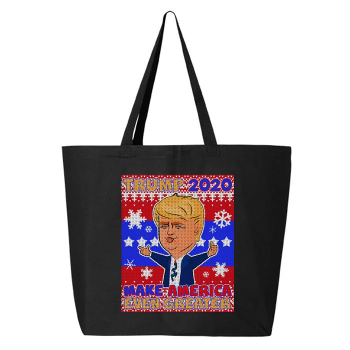 Trump Make America Even Greater Ugly Christmas Sweater 25L Jumbo Tote