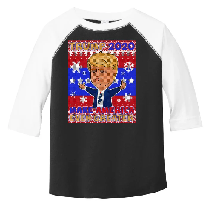 Trump Make America Even Greater Ugly Christmas Sweater Toddler Fine Jersey T-Shirt