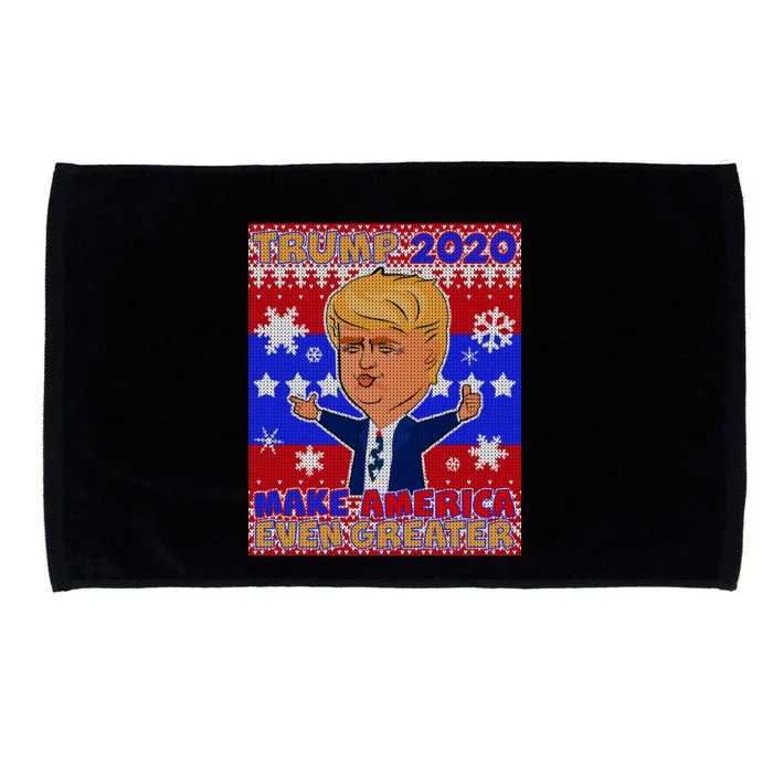 Trump Make America Even Greater Ugly Christmas Sweater Microfiber Hand Towel