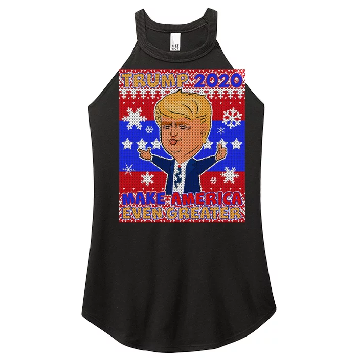 Trump Make America Even Greater Ugly Christmas Sweater Women’s Perfect Tri Rocker Tank