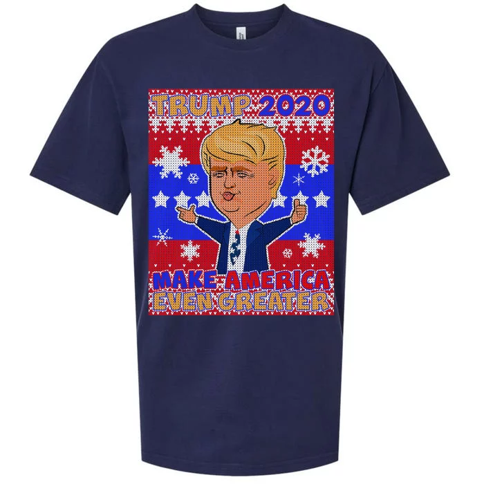 Trump Make America Even Greater Ugly Christmas Sweater Sueded Cloud Jersey T-Shirt