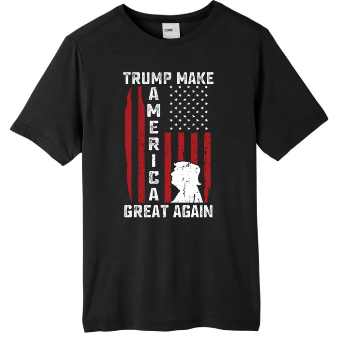 Trump Make America Great Again Distress Flag ChromaSoft Performance T-Shirt